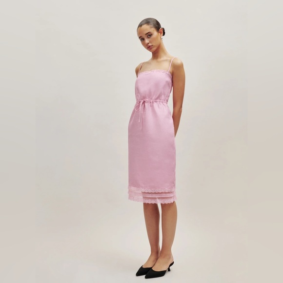 neena linen dress Nina Linen Midi Dress in Pastel Blue Cove and Lane